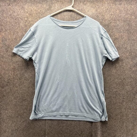 All Saints Shirt Mens Large Blue Crew Neck Short Sleeve Tee Lightweight - Picture 1 of 12